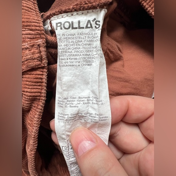 ROLLA’S Original Straight High Rise Corduroy Pants in Brick Red Size 24 - Picture 8 of 8